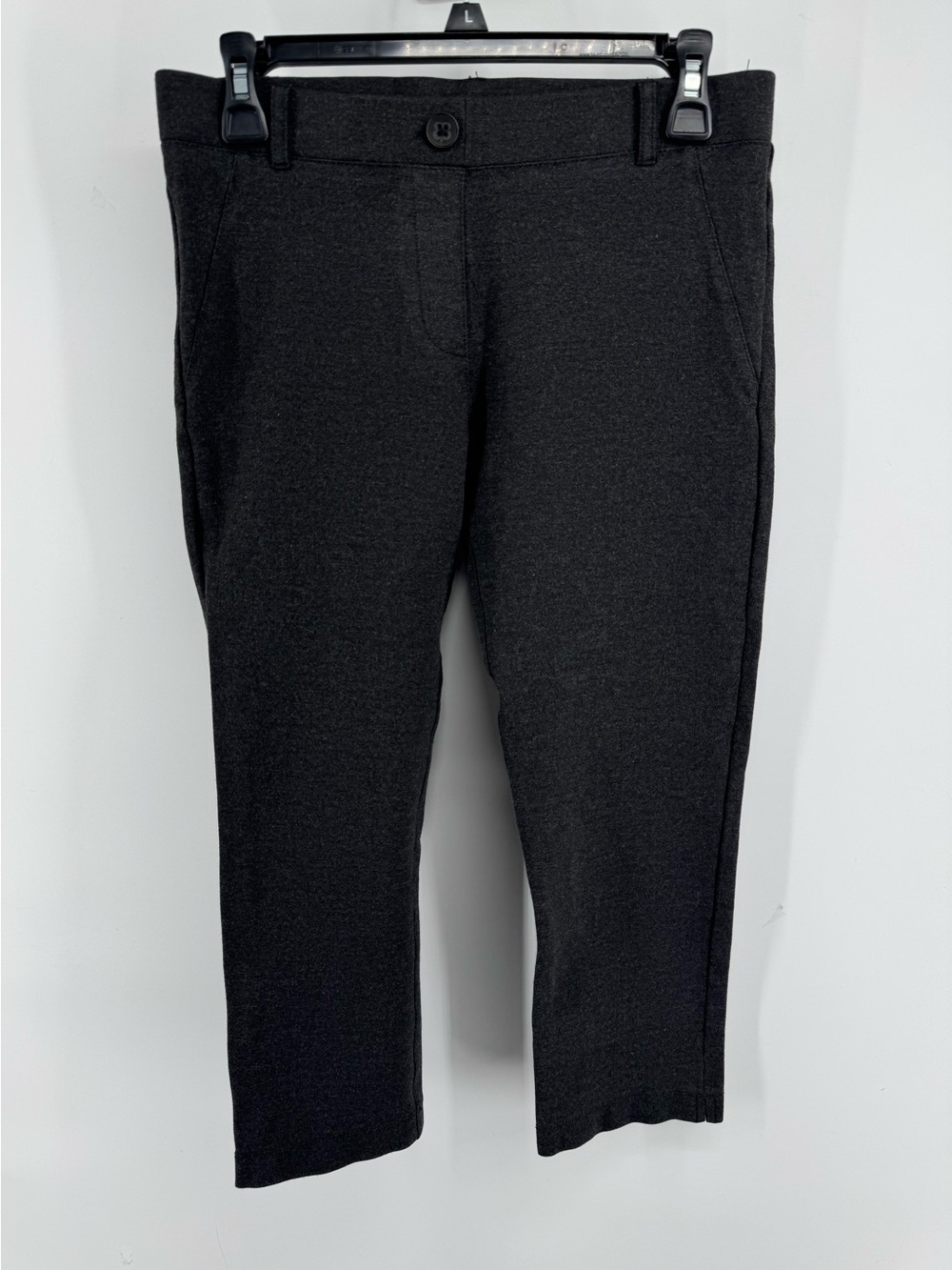 Betabrand Charcoal Grey Pull-On Cropped Pants Women's Size Small